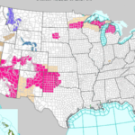 A map from the National Weather Service shows multiple states at risk of wildfires on May 16. (Credit: NWS)