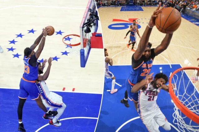 Mitchell Robinson se vingou de Joel Embiid com um estrondoso golpe dos Knicks
