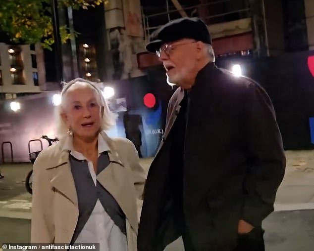 Moment Dame Helen Mirren é chamada de ‘malvada sionista malvada’ quando é abordada por um estranho pró-Palestina nas ruas de Londres