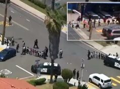 Momento aterrorizante, crianças pequenas evacuadas da mesquita de San Diego em meio a tiroteios Momento aterrorizante, crianças pequenas evacuadas da mesquita de San Diego em meio a tiroteios