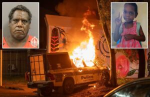Motim irrompe por causa do suposto assassino de uma menina indígena australiana, autoridades pedem calma Motim irrompe por causa do suposto assassino de uma menina indígena australiana, autoridades pedem calma