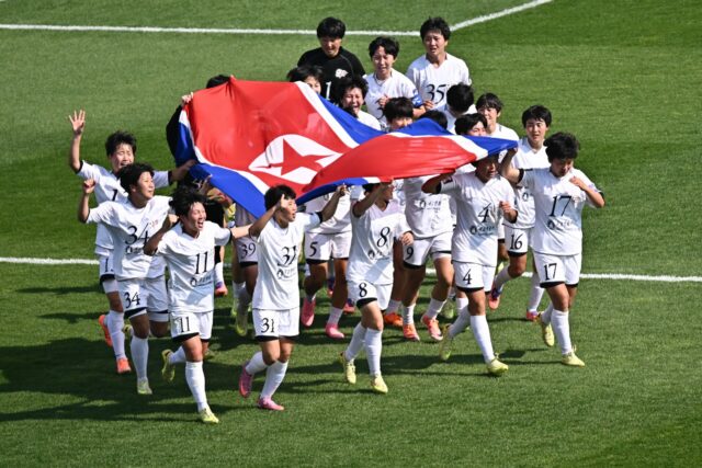 Final da Liga dos Campeões Femininos da AFC da seleção norte-coreana de futebol contra o Japão na Coreia do Sul