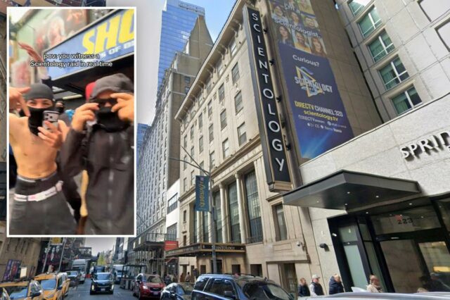 Multidão de adolescentes invade a igreja da Cientologia na Times Square em meio à tendência viral de 'corrida rápida'
