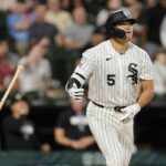 CHICAGO, ILLINOIS - MAY 26: Munetaka Murakami #5 of the Chicago White Sox celebrates a two-run home run off Joe Ryan #41 of the Minnesota Twins (not pictured) during the eighth inning at Rate Field on May 26, 2026 in Chicago, Illinois. (Photo by Michael Reaves/Getty Images)