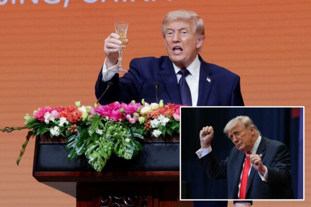 Músicos chineses presenteiam Trump com 'YMCA' durante jantar de Estado
