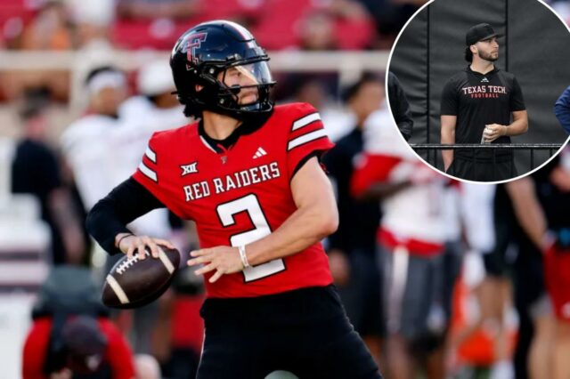 NCAA nega reintegração do Texas Tech QB Brendan Sorsby no Brendan Sorsby assiste ao dia profissional de futebol americano da NFL da Texas Tech.