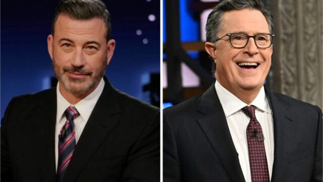 Na noite do show final de Stephen Colbert, Jimmy Kimmel irá ao ar uma reprise em homenagem a seu rival e amigo noturno
