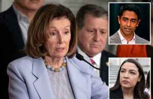 Nancy Pelosi faz um discurso retórico sobre o democrata Saikat Chakrabarti enquanto ele concorre a sua cadeira em São Francisco Nancy Pelosi faz um discurso retórico sobre o democrata Saikat Chakrabarti enquanto ele concorre a sua cadeira em São Francisco