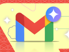 Não gosto de IA, mas o Gemini no Gmail mudou o jogo Uma mulher sentada em um sofá usando o telefone, cercada pelos logotipos do Gmail, Drive, Docs, YouTube e Gemini.