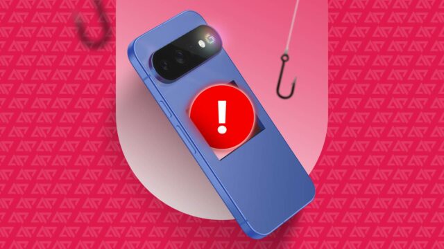 Ilustração lado a lado de um Google Pixel 10 azul e um Pixel 11 roxo.