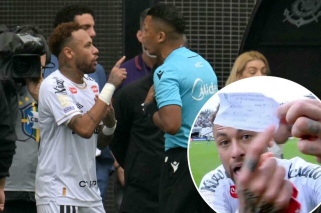 Neymar enlouquece no árbitro após 'erro inexplicável' com o destino Neymar enlouquece no árbitro após 'erro inexplicável' com o destino da estrela na Copa do Mundo em jogo
