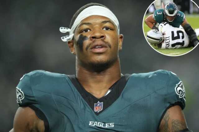 Nolan Smith, dos Eagles, é preso por excesso de velocidade O linebacker dos Eagles, Nolan Smith Jr., que jogou pelos Bulldogs de 2019 a 2022, foi preso na sexta-feira e acusado de excesso de velocidade e direção imprudente na Geórgia.