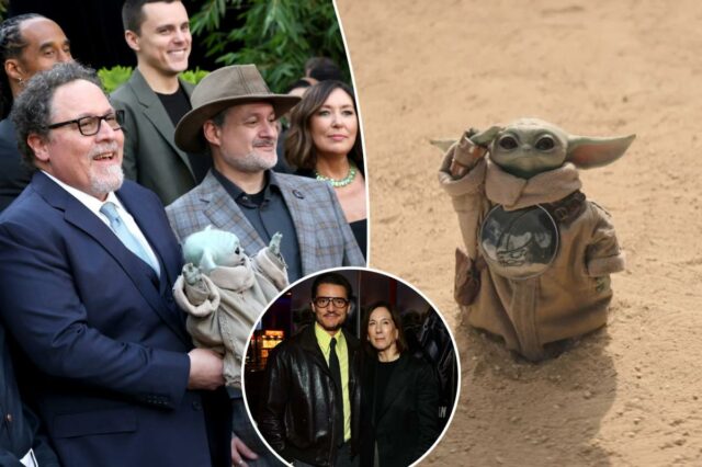 Pedro Pascal e Kathleen Kennedy na Cerimônia de Mãos e Pegadas de Sigourney Weaver.