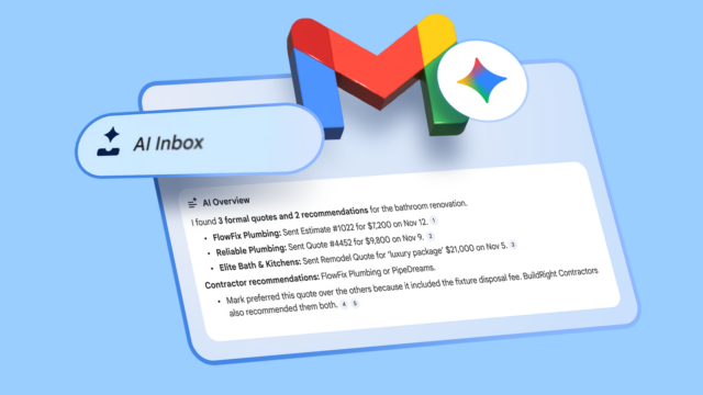 A interface do Gmail ao lado de uma lixeira vermelha repleta de ícones de e-mail