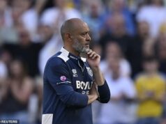 Nuno Espírito Santo deve ser demitido pelo West Ham após o rebaixamento da Premier League – e com a esposa do jogador atacando-o depois que ele abandonou o marido sem “nenhuma razão específica” Nuno Espírito Santo deve ser demitido pelo West Ham após o rebaixamento da Premier League