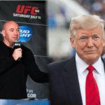 Dana White e Donald Trump retratados ao lado da marca do UFC em meio ao debate sobre os limites de dedução de impostos sobre jogos de azar no One Big Beautiful Bill Act.