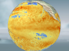 O El Niño está chegando mais rápido do que o esperado e aumentam as chances de que seja historicamente forte O retângulo mostra a área do Oceano Pacífico onde as temperaturas da superfície do mar estão sendo monitoradas para a formação do El Niño. -CNNTempo