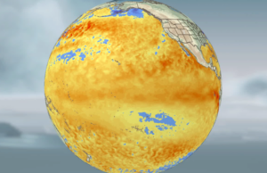 O El Niño está chegando mais rápido do que o esperado e aumentam as chances de que seja historicamente forte O retângulo mostra a área do Oceano Pacífico onde as temperaturas da superfície do mar estão sendo monitoradas para a formação do El Niño. -CNNTempo