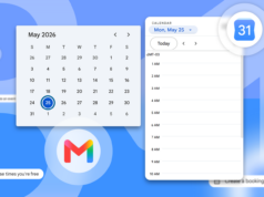 O Gmail tem um aplicativo de calendário escondido à vista de todos e agora eu o uso diariamente Ilustração do ícone do Gmail centralizado em um fundo colorido, com vários ícones do Google Tasks empilhados no lado esquerdo, um deles sobreposto ao logotipo do Gmail.