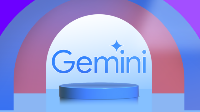 Ilustração mostrando o logotipo da Gemini no centro, cercado por ícones do Gmail, Docs, restaurante e viagens do Google.