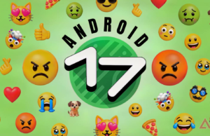 O Google está tornando os emojis do Android mais realistas. É exatamente por isso que estão piorando. Uma mão segurando um smartphone exibindo uma tela inicial minimalista do Android 17.