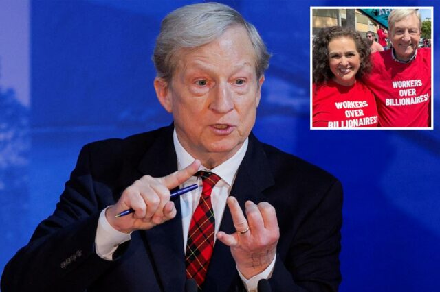 O bilionário Tom Steyer pego em extrema hipocrisia no comício do Primeiro de Maio: 'traidor de classe'
