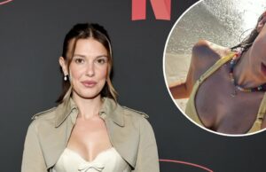 O colar de Millie Bobby Brown tem fãs convencidos de que ela revelou o nome de seu bebê Rumores sobre o nome do bebê de Millie Bobby Brown alimentados por colar