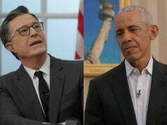 O discurso de Stephen Colbert à nação é interrompido por um Barack Obama nada impressionado O discurso de Stephen Colbert à nação é interrompido por um Barack Obama nada impressionado