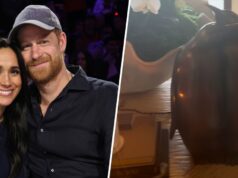 O doce significado por trás do presente de aniversário de casamento de 8 anos do Príncipe Harry para Meghan Markle Príncipe Harry segurando seu bolo de aniversário.