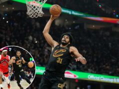 O duplo-duplo de Jarrett Allen dá poder aos Cavaliers sobre os Raptors no jogo 7 para preparar o confronto dos Pistons Jarrett Allen, vestindo uma camisa preta com