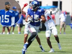 O ex-recebedor do Giants, Collin Johnson, se aposenta aos 28 anos para se matricular no MIT O wide receiver do New York Giants, Collin Johnson (15), quando o New York Giants treinou como parte do Giants Training Camp na terça-feira, 22 de agosto de 2023, no Quest Diagnostics Training Center em East Rutherford, NJ.