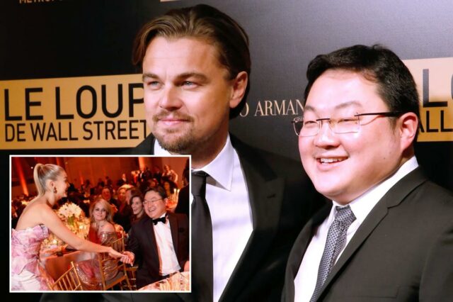 O financista malaio fugitivo Jho Low, suposto mentor do escândalo Leonardo DiCaprio e Jho Low comparecem