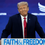 Donald Trump speaks at the Faith and Freedom Road to Majority conference at the Washington Hilton on June 24, 2023 in Washington, DC.