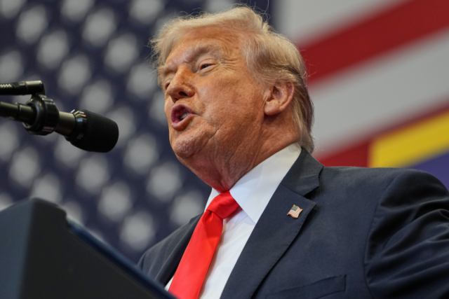 President Donald Trump speaks at a charter school in The Villages, Fla., Friday, May 1, 2026.