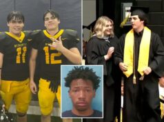 O irmão gêmeo do adolescente texano Austin Metcalf aceita diploma póstumo na formatura – um ano após esfaqueamento mortal em pista O irmão gêmeo do adolescente texano Austin Metcalf aceita diploma póstumo na formatura - um ano após esfaqueamento mortal em pista