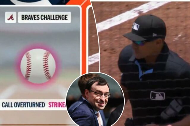 Uma decisão foi anulada durante um jogo entre Tigers e Braves na quinta-feira que claramente não foi uma bola.