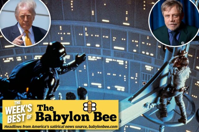 O melhor da Babylon Bee: 'Eu sou seu pai', revela Trump ao horrorizado Mark Hamill
