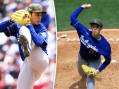 O melhor início de Roki Sasaki na MLB leva os Dodgers à série de Angels Arremessador do Los Angeles Dodgers se preparando para lançar um arremesso.