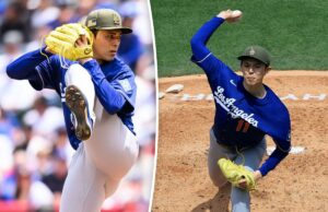 O melhor início de Roki Sasaki na MLB leva os Dodgers à série de Angels Arremessador do Los Angeles Dodgers se preparando para lançar um arremesso.