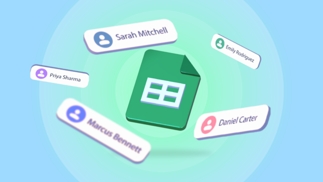 O milagroso recurso do Planilhas Google que finalmente organizou meus Uma pasta amarela do Google Drive com documentos voando, cercada por ícones coloridos do Gemini.