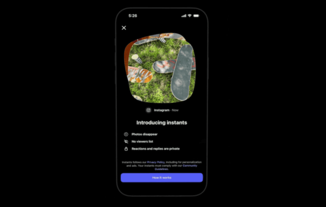 O novo recurso ‘Instants’ do Instagram combina elementos do Snapchat e BeReal
