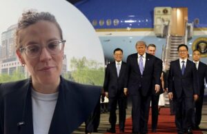 O presidente dos EUA, Donald Trump, chega a Pequim para cúpula com o líder chinês Xi Jinping O presidente dos EUA, Donald Trump, chega a Pequim para cúpula com o líder chinês Xi Jinping