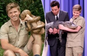 O vencedor de ‘DWTS’, Robert Irwin, foi ‘morto’ por um crocodilo de 14 pés que ele batizou em homenagem a Jimmy Fallon O vencedor de 'DWTS', Robert Irwin, foi 'morto' por um crocodilo de 14 pés que ele batizou em homenagem a Jimmy Fallon