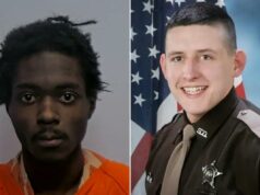 O vice do xerife de Indiana levou três tiros no pronto-socorro do hospital depois de parar para ajudar um motorista preso O vice-xerife do condado de La Porte, Jon Samuelson, uniformizado, em frente a uma bandeira americana.
