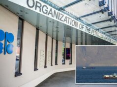 OPEP+ concorda com terceiro aumento da cota de produção de petróleo desde o fechamento de Ormuz Exterior do edifício da sede da OPEP.
