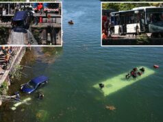 Ônibus ficou submerso no rio Sena quando motorista estagiário bateu com passageiros a bordo Ônibus ficou submerso no rio Sena quando motorista estagiário bateu com passageiros a bordo