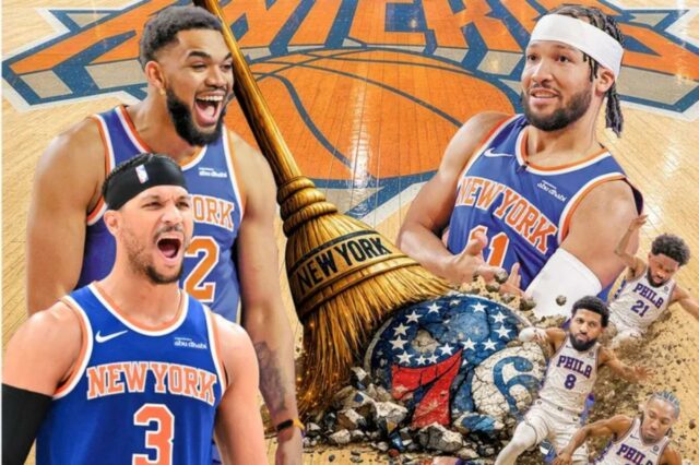 A capa do New York Post de 1989 mostra quando os Knicks venceram os 76ers nos playoffs em 1989.
