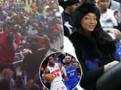 Os fãs do Pistons trollam Magic em voz alta com cantos de ‘Angel Reese’ durante o jogo 7 enquanto mandam o namorado dela para casa O guarda do Detroit Pistons, Daniss Jenkins (24), passa pelo centro do Orlando Magic, Wendell Carter Jr.
