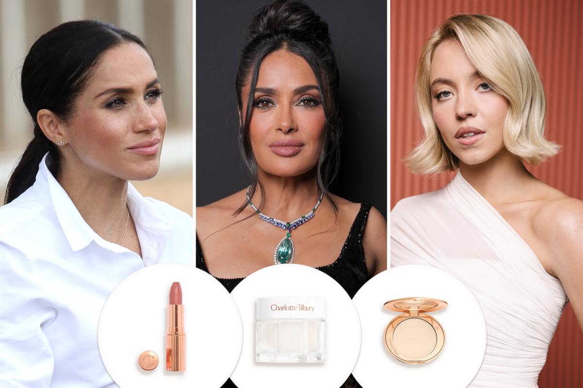 Creme Charlotte Tilbury em frasco de vidro transparente com tampa em ouro rosa.