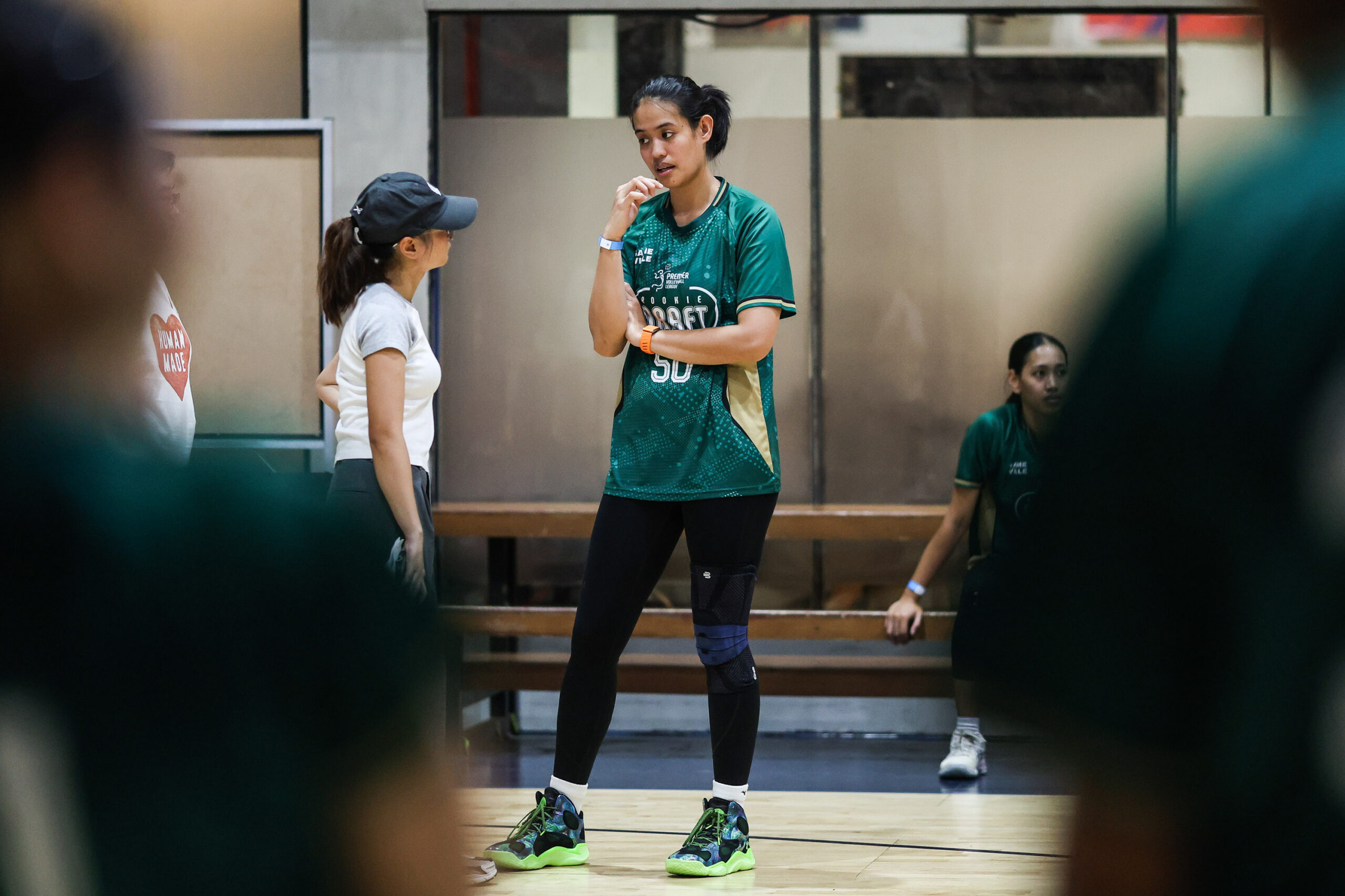 Alyssa Solomon, a melhor escolha em potencial, durante o Dia 1 do PVL Draft Combine. As Galeries detêm a primeira escolha no Draft.